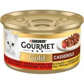 Gourmet Gold Caserrole hovadzie a kuracie v omáčke 85 g