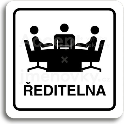 ACCEPT Piktogram ředitelna - bílá tabulka - černý tisk