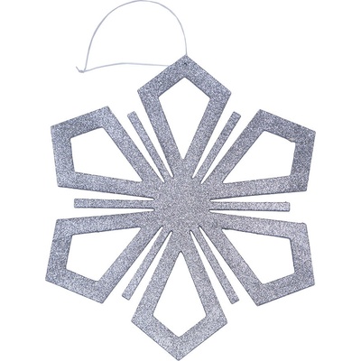 DECOLED Vianočná ozdoba snehová vločka II, priemer 40 cm, strieborná, preglejka, vonkajšia