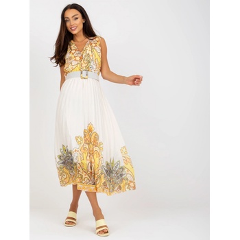 Italy Moda Bílošaty s mandalovým vzorem a plisovanou sukní dhj-sk-13128.61 žluté