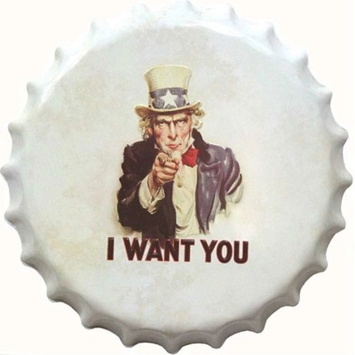 Ceduľa vrchnák I Want You