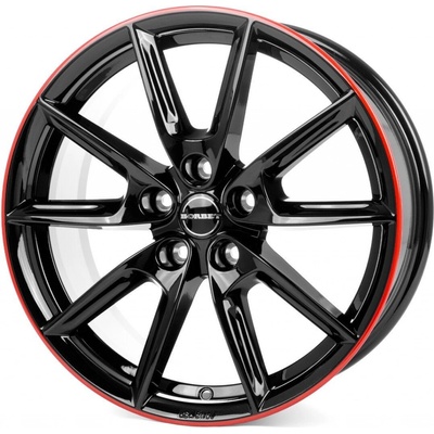 Borbet LX 8x18 5x114,3 ET40 black gloss rim red