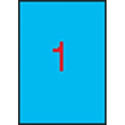 Etikety, 210x297 mm, farebné, APLI, modré, 100 etikiet bal