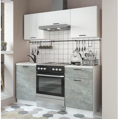 Кухненски комплект Рона бяло и бетон