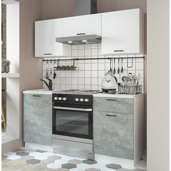 Кухненски комплект Рона бяло и бетон