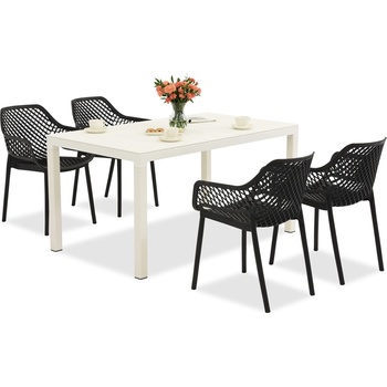 BICA Комплект градински мебели King/Aria в бяло и антрацит за 4 души Bica (BC440BL-4xBC315ANT)