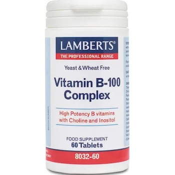 LAMBERTS Хранителната добавка Витамин B-100 Complex, LAMBERTS Vitamin B100 COMPLEX, 60 tabs