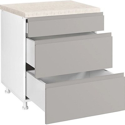 Matis Кухненски шкаф долен с три чекмеджета Aura D80 3F B бежов