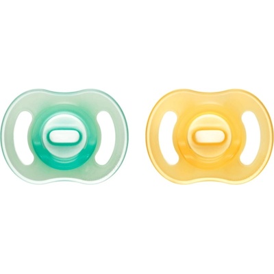 Tommee Tippee Ultra Light Night биберон Yellow/ Green 0-6m 2 бр