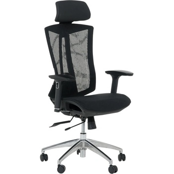 Image 1 of Bittel Президентски офис стол Carmen 7577, 130кг. макс тегло, еко кожа/мрежа, алуминиева база, Tilt tension механизъм, газов амортисьор, коригиране височина, лумбална опора, черен (bt-3520401)