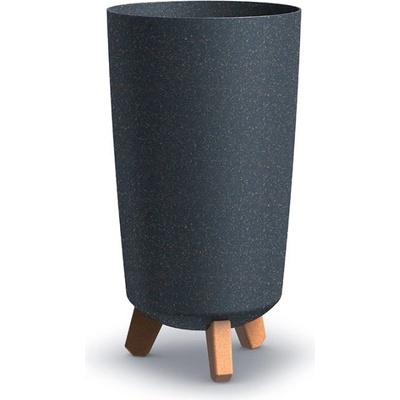 Prosperplast Květináč GRACIA TUBUS SLIM ECO WOOD antracit 19,5cm