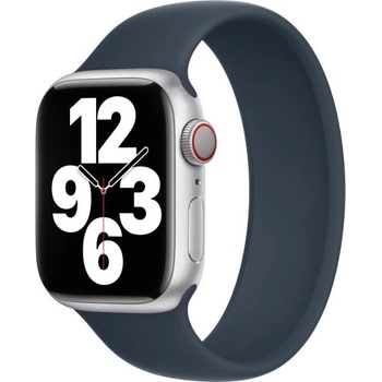 Apple Оригинална силиконова каишка за Apple Watch 44мм, 45мм, 46мм, Ultra, Ultra 2, Ultra 3 49 - Apple Storm Blue Solo Loop Band Size 9 (разопакован) (MPFK3ZM/A)