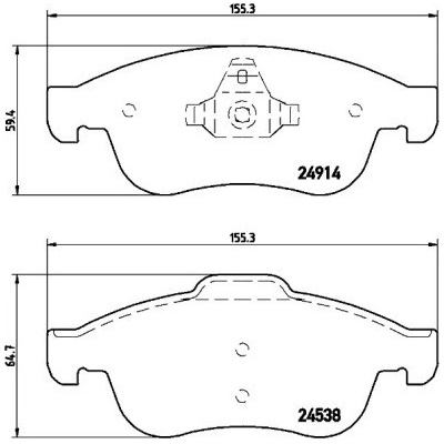 Sada brzdových platničiek kotúčovej brzdy BREMBO P 68 050