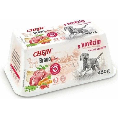 Chejn Bravo Plus s hovězím a zeleninou 8 x 430 g