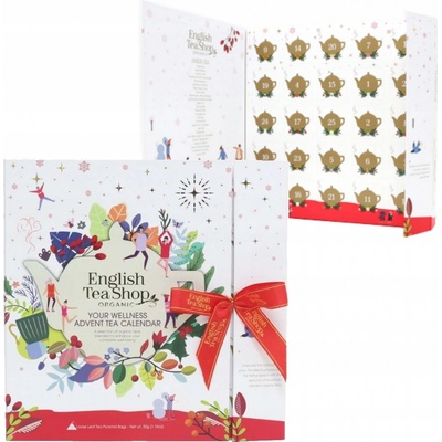 English Tea Shop Adventný kalendár kniha Wellness BIO 25 pyramíd