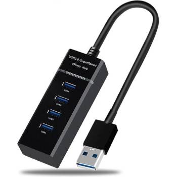 USB Хъб с 4 порта USB 3.0, Докинг станция, Черен цвят - Atron HUB303 (HUB303)