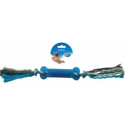 Duvoplus играчка въже с два възела и гумен кокал 45 см, 1 брой, Белгия - 4705063