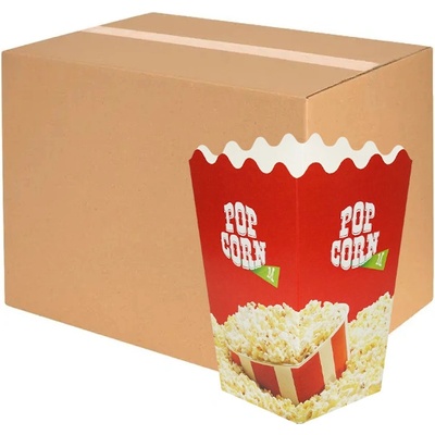Popkornovač.cz Papierová krabička na popcorn s potlačou 0,9l