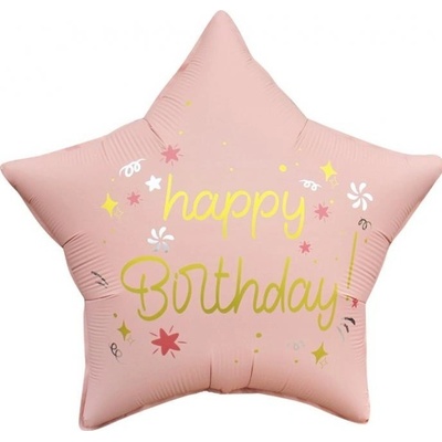 Godan Balónek fóliová hvězda Happy Birthday 44cm