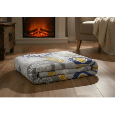 BBK vánoční deka z mikrovlákna Festive Pets šedá 130x170