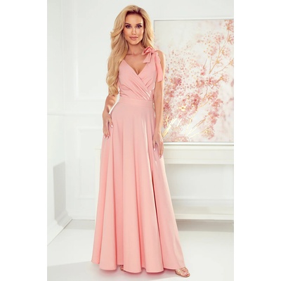 Numoco Елегантна дълга рокля в светлорозов цвят 405-3nmc-1905 - Розов, размер xl