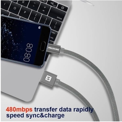 Swissten 71522202 USB - microUSB, 1,2m, šedý