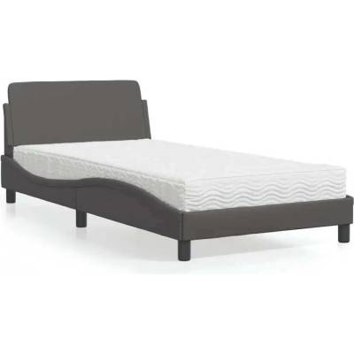vidaXL 11461.3208360 Postel s matrací Dover šedá umělá kůže