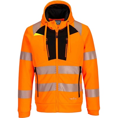 Portwest DX484 Reflexná mikina s kapucňou oranžová/čierna