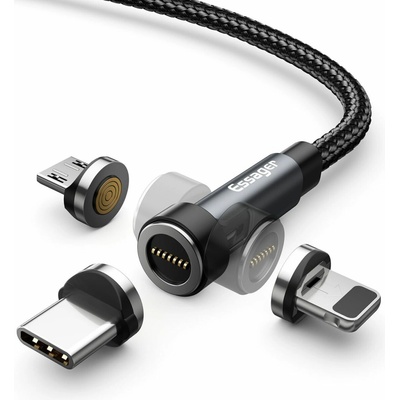 Essager EXCCXM-WCA0G Victron Magnetic USB-A na USB-C / Lightning 3A 2m