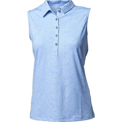 BackTee Ladies Snake UV Polo Top Blue bell