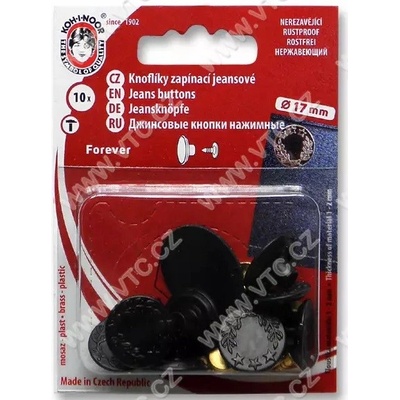 Knoflík riflový FOREVER 7 černý nikl - blistr 86011