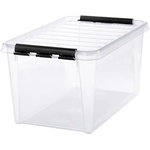 SMARTSTORE Пластмасова кутия за съхранение, 47 литра, с черни дръжки, SMARTSTORE "Classic 45", прозрачна 3476070 (3476070)