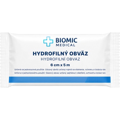 BIOMIC Sterilný obväz 6 cm x 5 m 1 ks
