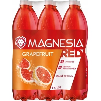 Magnesia Red jemně perlivá minerální voda Grapefruit 6 x 1,5 l