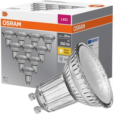 Osram 10x LED žárovka GU10 4,3W = 50W 350lm 2700K Teplá bílá