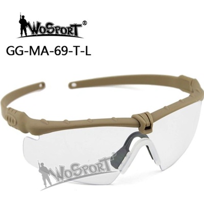 Brýle Wosport Ochranné MA-69 pískové, čirá skla