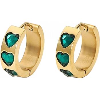 HARAHU Обеци ke-21658 - Златна / Зелена kp21658 (ke-21658)