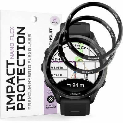 Techsuit Nano Flex (2 ks) na Garmin Forerunner 970 / Forerunner 570 47mm černá 174511 – Zboží Živě