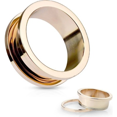 Šperky4U šroubovací tunel do ucha TN01032RD-08 zlacený