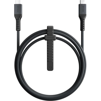 Nomad Kevlar USB-C to USB-C Charging Cable v2 100W - здрав кевларен USB-C към USB-C кабел за MacBook и устройства с USB-C порт (150 см) (черен)