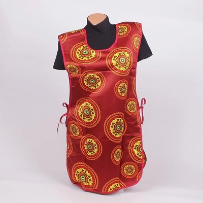 Престилка за готвене в тъмночервен цвят с ефектни кръгове