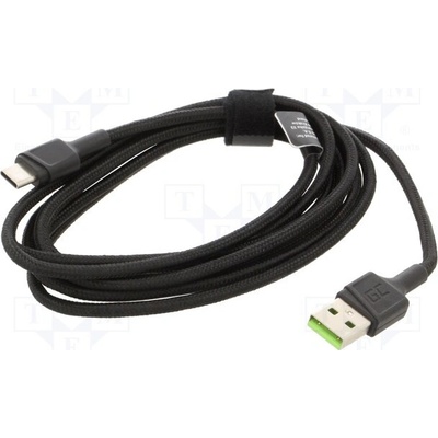 Green Cell KABGC19 USB 2.0, USB A vidlice, USB C vidlice, 2m, černý