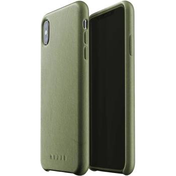 Mujjo Leather Case - кожен (естествена кожа) кейс за iPhone XS Max (маслинен)