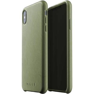 Mujjo Leather Case - кожен (естествена кожа) кейс за iPhone XS Max (маслинен)