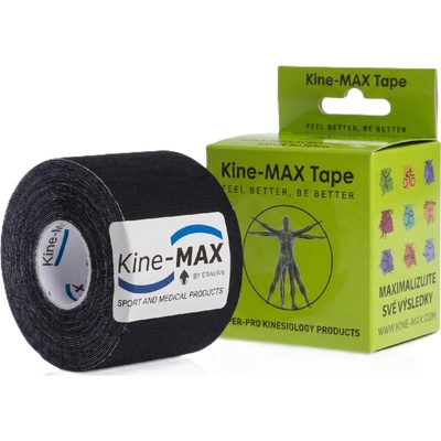 Kine-MAX Tape Super-Pro Rayon Profesionální kinesiologický tejp černý 5 cm × 5 m