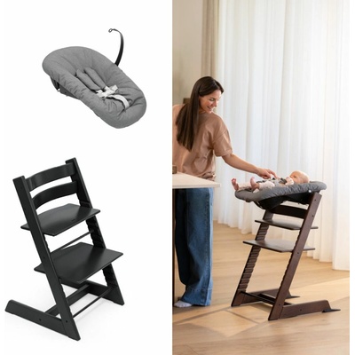 Stokke Tripp Trapp Bundle Set + Baby set + Newborn set - Black/Anthracite
