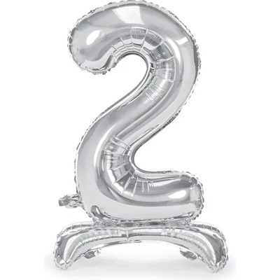 PartyDeco Свободностящ балон от фолио 2 сребрист 70 см