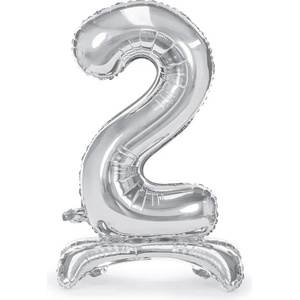 PartyDeco Свободностящ балон от фолио 2 сребрист 70 см
