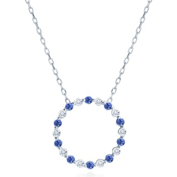 SAVICKI Колие с халка Savicki: бяло злато, сини сапфири, диаманти