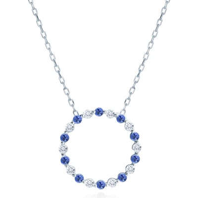 SAVICKI Кръгло колие Savicki: бяло злато, сини сапфири, диаманти
